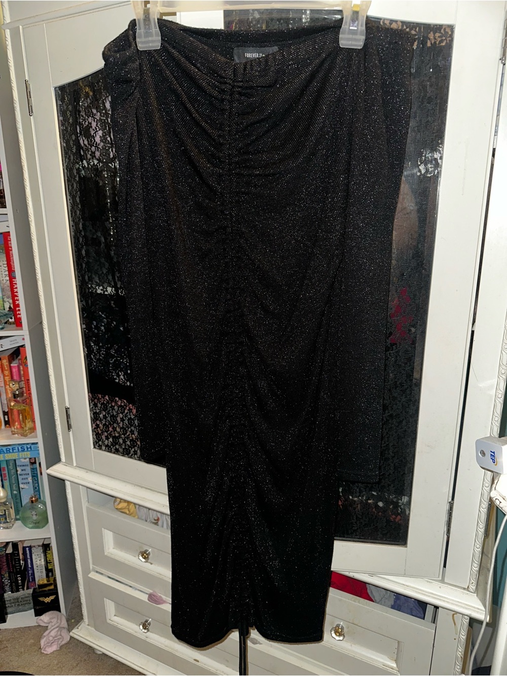 Forever 21 black sparkle off the shoulder dress plus 3X